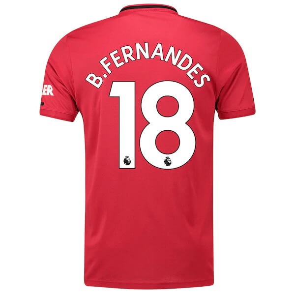 Maillot Football Manchester United NO.18 B. Fernandes Domicile 2019-20 Rouge